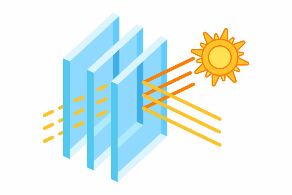 Triple-pane windows illustrated.
